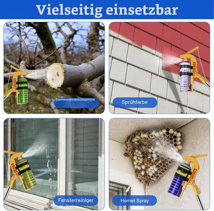 Sprühdosen Verlängerungsstangen Adapter, Einstellbarer Sprühdosenhalter mit 2,8m Teleskopstange, Spr