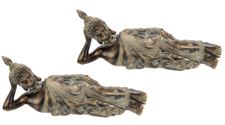 Buddha Figur meditierend liegend Statue Figuren Skulptur Büste Statue Ornament Buddhafigur Feng Shui