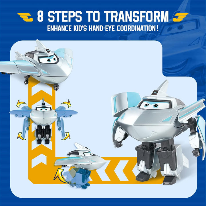 Super Wings Transformations-Flugzeug Supercharged Traver, ca. 12,7 cm grosse Spiel-Figur für Kinder,