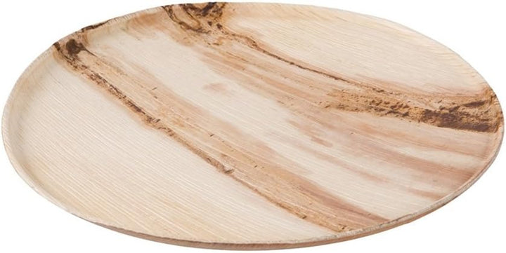 BIOZOYG Pizzateller aus Palmblatt 100 Stück Ø 25 cm rund - Pizzabrett Einweggeschirr mit Rand, Servi