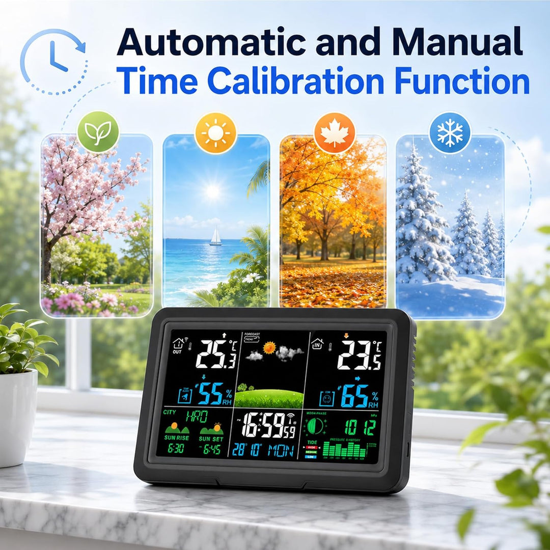 Wetterstation Wlan,Mit Aussensensor & Wettervorhersage,Mit App Tuya Und Smartlife,Batteriebetrieb Un