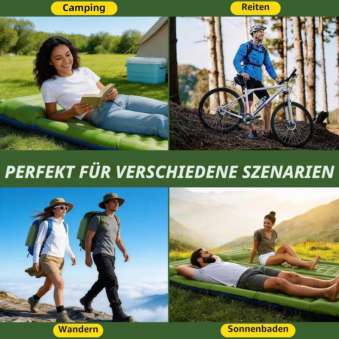 InnoMast Aufblasbare Isomatte 83CM Ultrabreit (Fusspumpe),13CM Verdicktes Camping Luftmatratze, Aufb