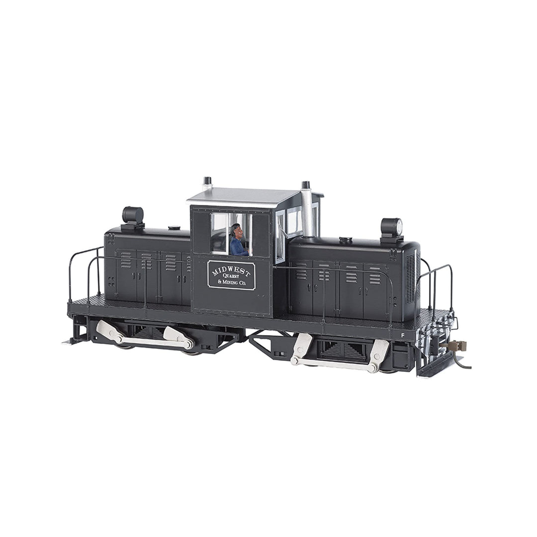 Bachmann 29201 On30 Spectrum(R) Whitcomb 50-Ton Center-Cab w/DCC - Midwest Quarry #12 (black, silver