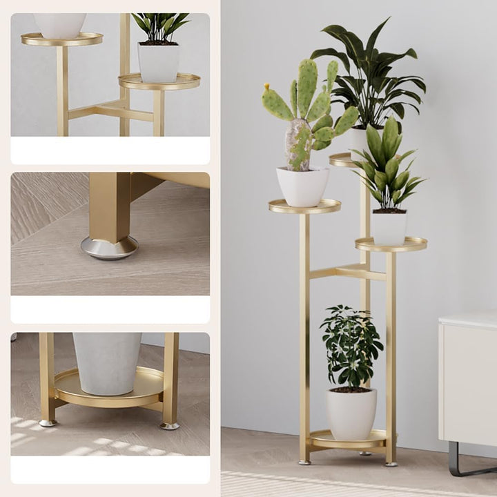 Pflanzenständer Metall mit 5 Ebenen, Blumenständer Blumenregal Pflanzenregal Outdoor, Plant Stand In