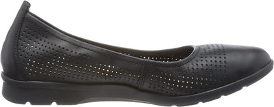 Clarks Damen Jenette Ease Ballerinas 35.5 EU Schwarzes Leder, 35.5 EU Schwarzes Leder