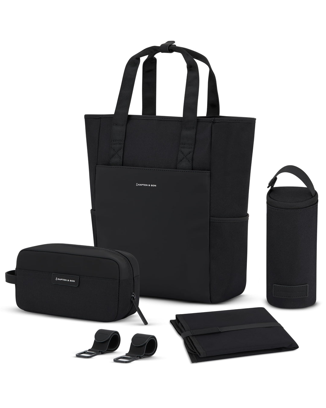 Kapten & Son Rucksack Lindby Diaper Set 12 L | 2in1 Wickelrucksack & Wickeltasche mit Kinderwagen- u