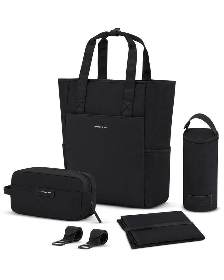Kapten & Son Rucksack Lindby Diaper Set 12 L | 2in1 Wickelrucksack & Wickeltasche mit Kinderwagen- u