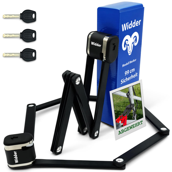 Widder Extrem sicheres Faltschloss Fahrrad [Titan-Stahl Level 15] - Fahrradschloss hohe Sicherheit 9