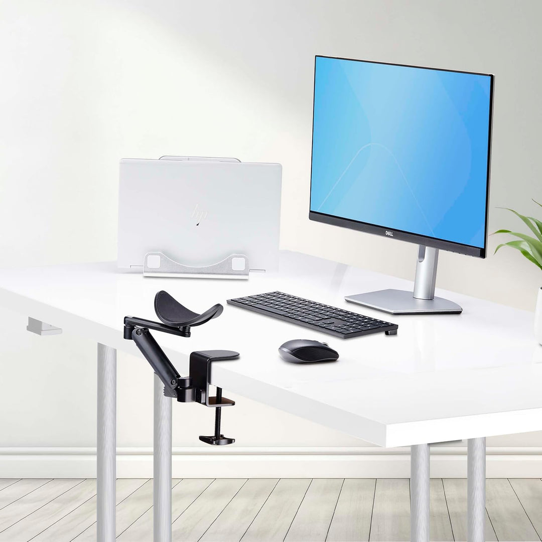 StarTech.com Verstellbare Schreibtisch Armlehne, Ergonomische Armstütze, 360-Grad-Drehbar, Klemmbefe