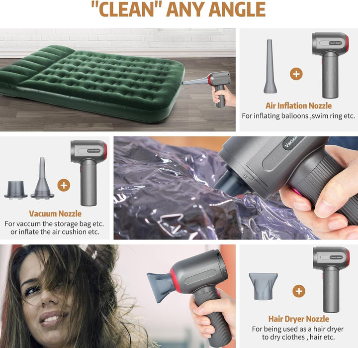 Handstaubsauger, 9000 PA Handstaubsauger Kabellos, Mini/Tragbar/Aufladbar USB Vacuum Cleaner, für Ti