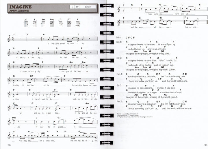 Hit Session Ukulele - Songbooks - 100 Songs für Ukulele - Alle Songs als Text mit Akkord- symbolen u