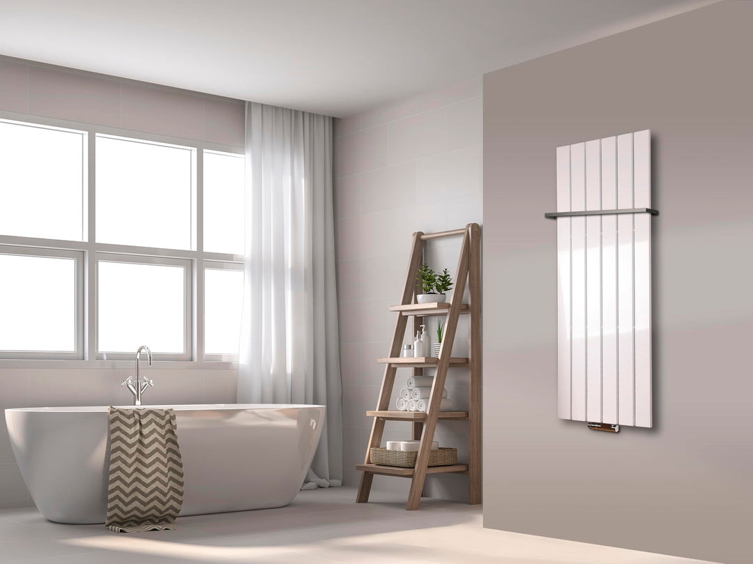 Badheizkörper Design Peking 2 120x47cm 799 Watt weiss (+1 Halter 15mm) SZAGATO Handtuchwärmer Handtu