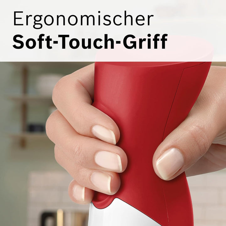 Bosch Hausgeräte Stabmixer ErgoMixx MSM66110, Edelstahl-Mixfuss, Mix- und Messbecher, 2 Geschwindigk