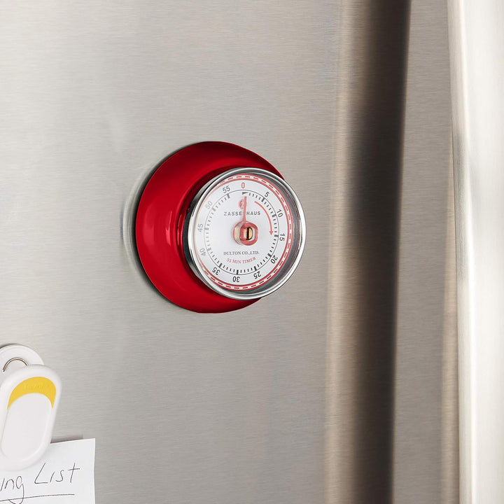 Zassenhaus Küchentimer SPEED , Rot , Ø 7 cm x 3 cm , Analoge Zeitanzeige mit Alarm-Funktion , Die Co