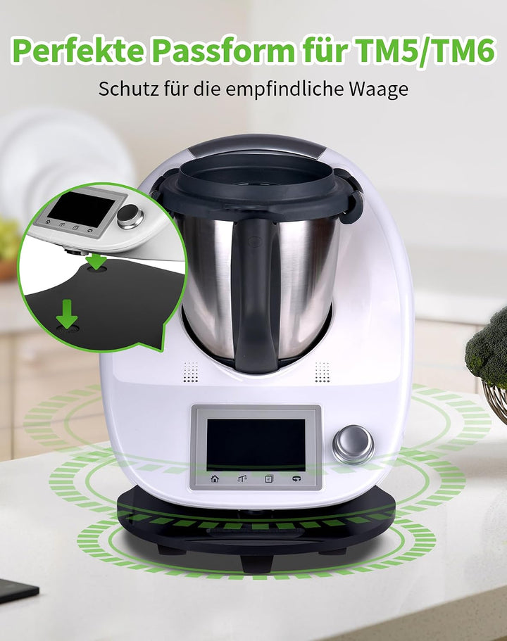Gleitbrett für Thermomix TM6 TM5, 5mm Rollbrett Thermomix TM6 TM5 mit Rollen und Handgriff, Gleitbre