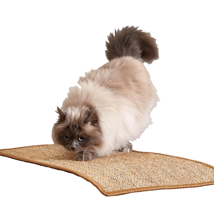 Natürliche Katzenkratzmatte Braun 140x200 cm - Sisal Kratzmatte für Katzen - Robuster Kratzteppich f