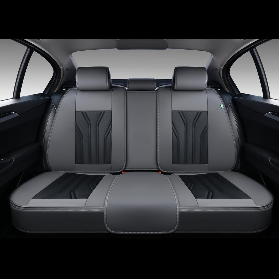 FLORICH Autositzbezüge Leder, Vorder- und Rücksitzbezüge, 5 Stück, komplettes Set, universell passen
