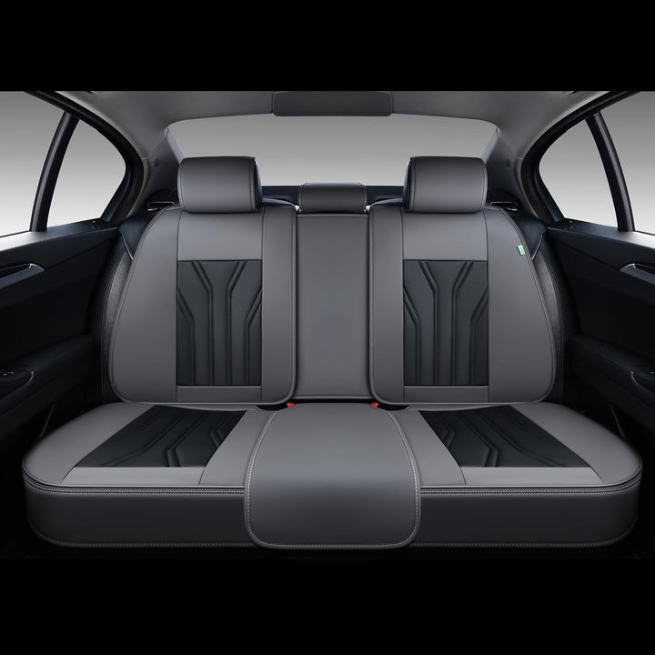FLORICH Autositzbezüge Leder, Vorder- und Rücksitzbezüge, 5 Stück, komplettes Set, universell passen