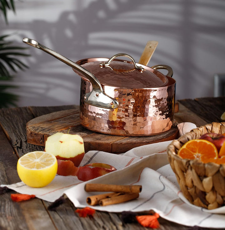 Kupfertopf für Zucker und Marmelade, Marmeladentopf, Marmeladenpfanne, Desserttopf aus Kupfer, Zabag