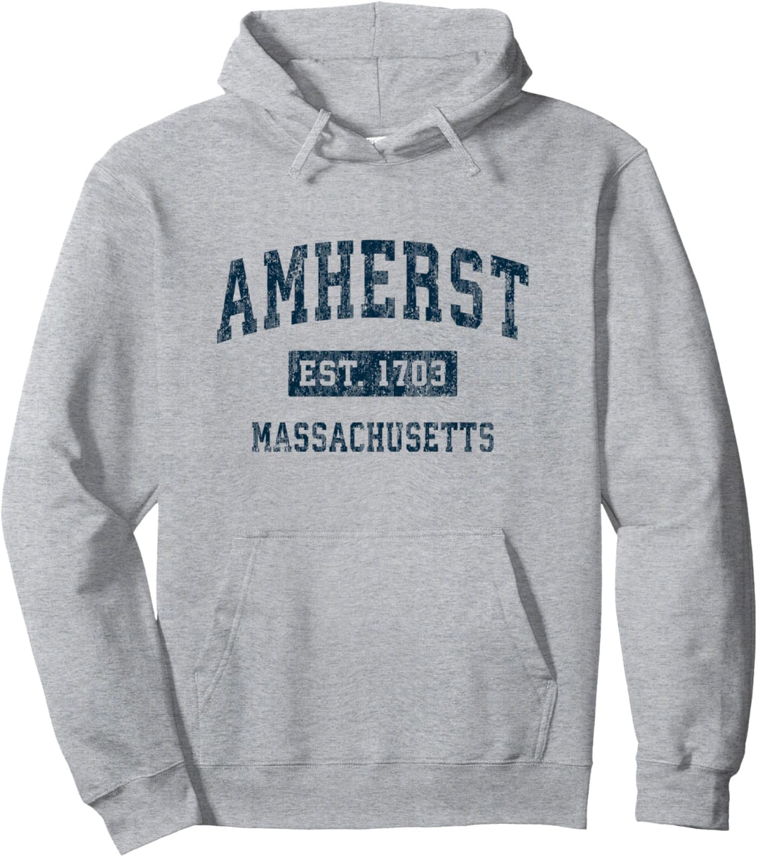 Amherst Massachusetts MA Vintage-Sportdesign, Marineblau Pullover Hoodie