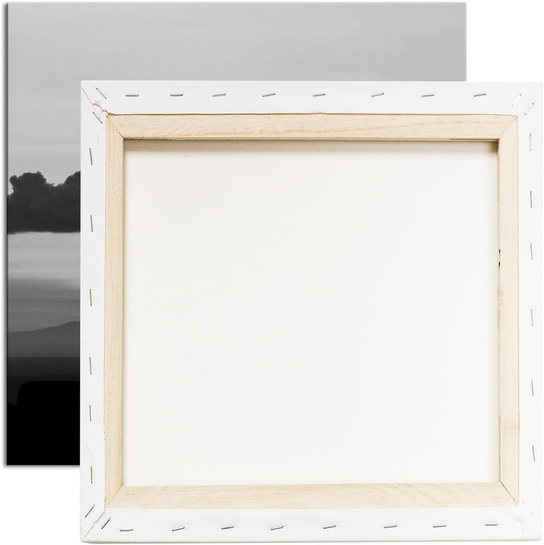 Yoga Meditation am Meer Effekt: Schwarz&amp;Weiss Format: 70x70 als Leinwandbild, Motiv fertig gerahmt a