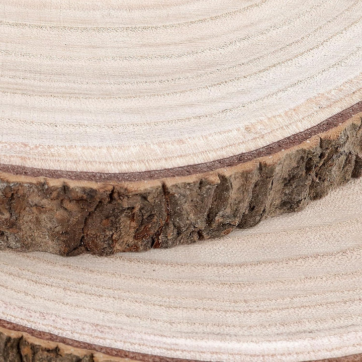 4 Stück Holzscheiben Naturholz, 26-30 cm Durchmesser Baumscheiben, 2 cm Dick Baumscheibe für Dekorat