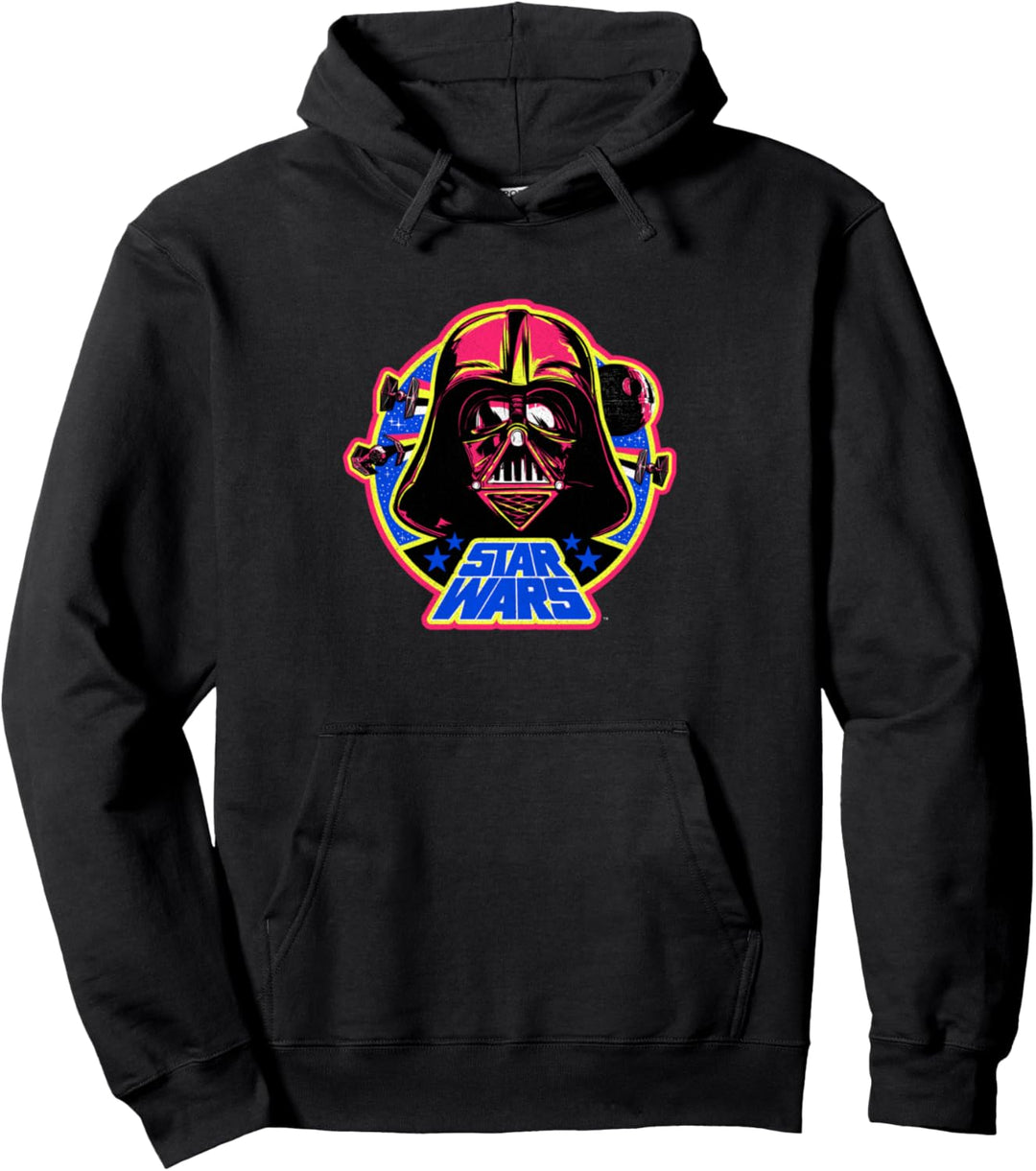 Star Wars Darth Vadar Neon Helmet Death Star Logo Pullover Hoodie