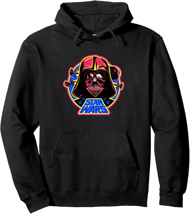 Star Wars Darth Vadar Neon Helmet Death Star Logo Pullover Hoodie