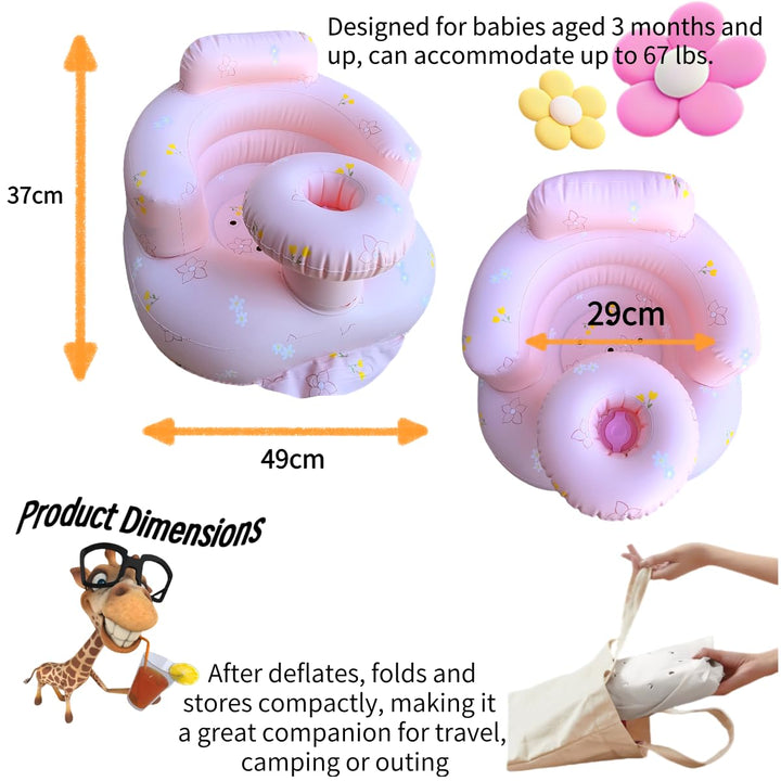 Aufblasbarer Baby-Sitz für Babys ab 4-24 Monaten,Baby-Rückenstützsofa,Boden-Sitzunterstützung zum Si