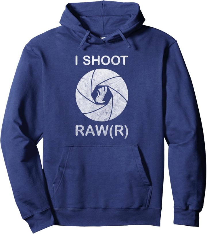 Kamera Vintage Damen Katze I Shoot Raw Rawr Süsser Spruch Pullover Hoodie
