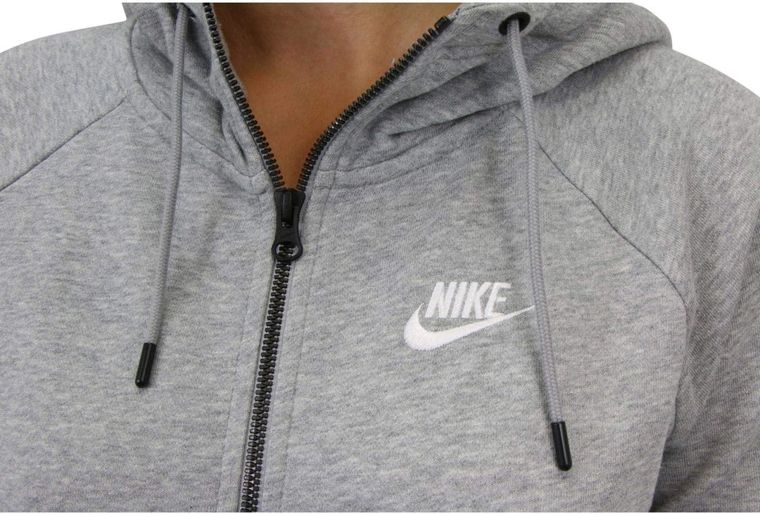 Nike Damen Sweatshirt W Nsw Essntl Hoodie Fz Flc XS Dk Grey Heather/(White), XS Dk Grey Heather/(Whi