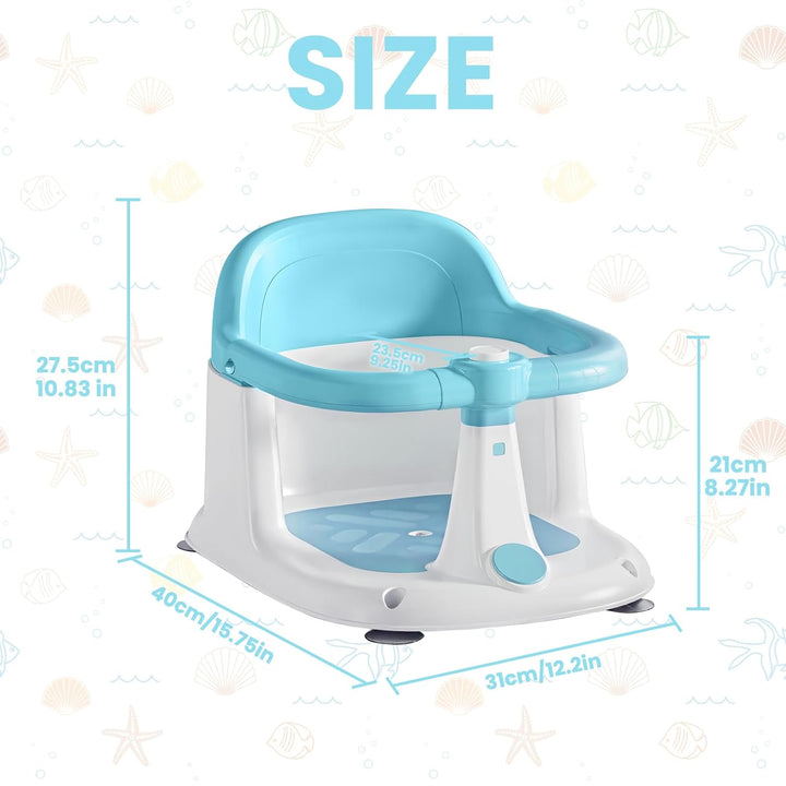 UBRAVOO Baby Badesitz für Babys von 6 bis 24 Monaten, aufrecht sitzender Badesitz, rutschfester Baby