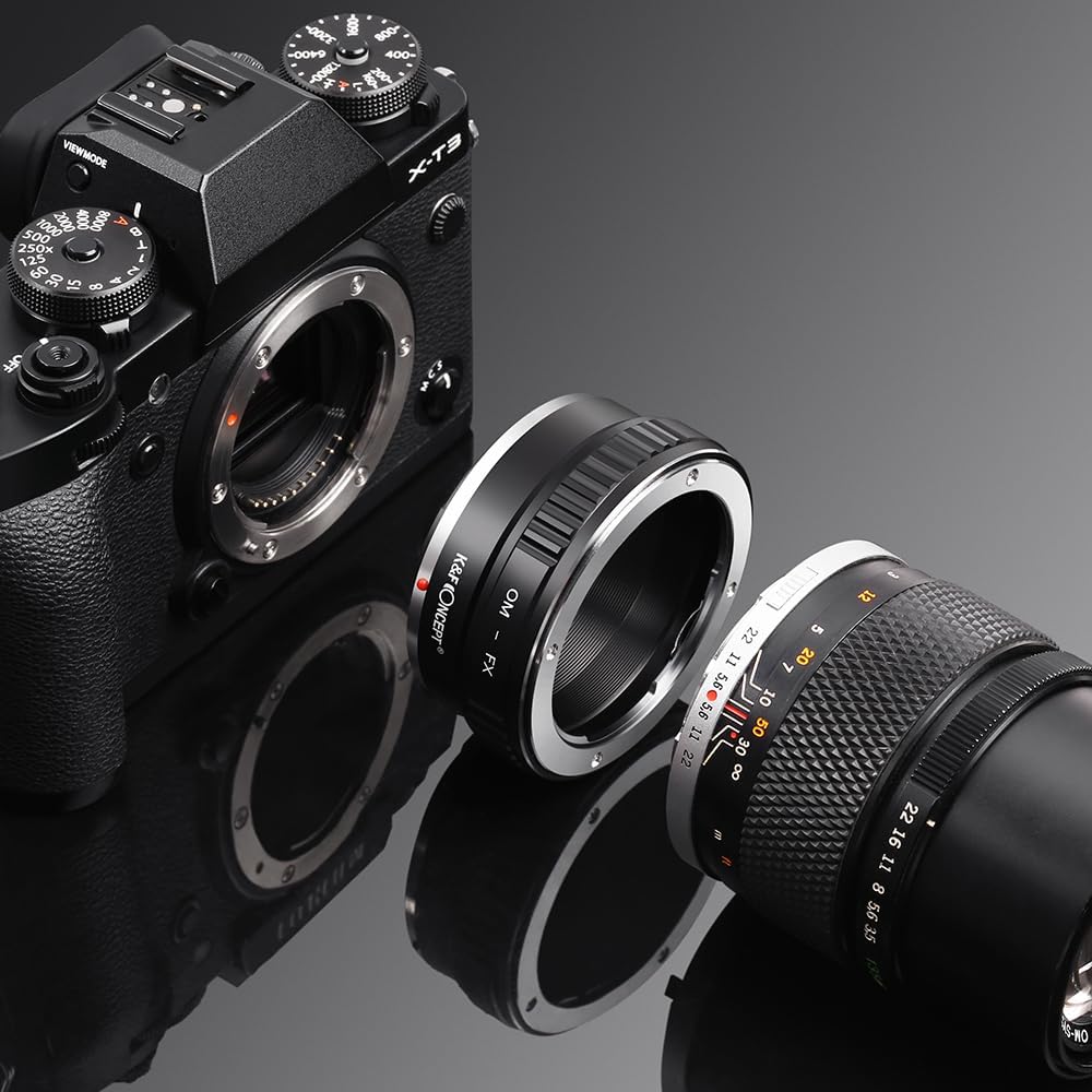K&F Concept OM-FX Objektiv Adapterring,Adapter Fuji FX,Objektivadapter für Olympus OM Objektiv auf F