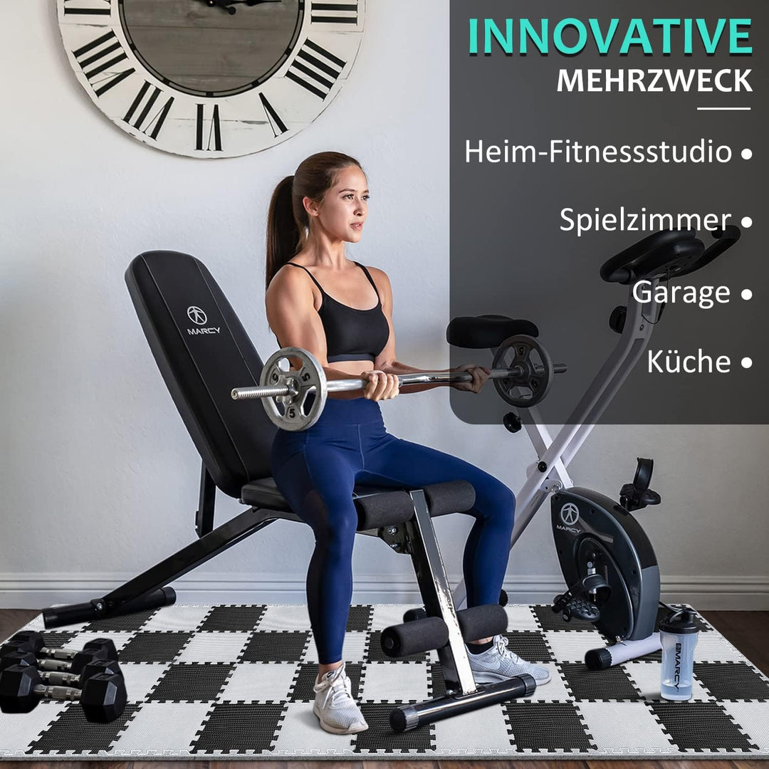 Bodenschutzmatte Fitness Set [31x31cm], 24/36/48 Puzzlematte, EVA Sportmatte Fitnessmatte Rutschfest
