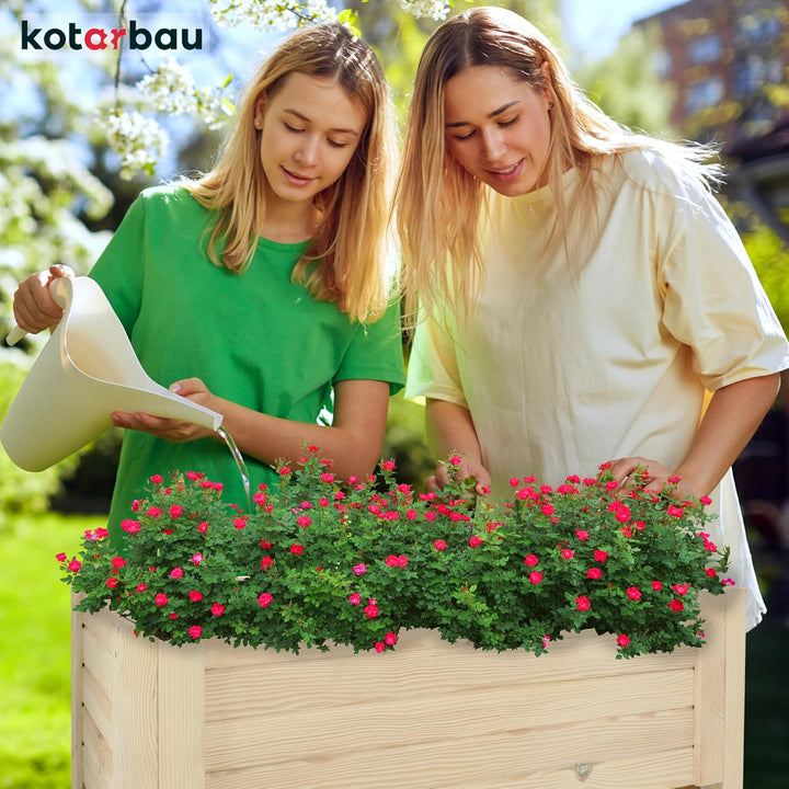 KOTARBAU® Blumenkasten - 79 x 39 x 30 cm - Pflanzkasten mit Vlies - Pflanzkübel gross aussen - Balko
