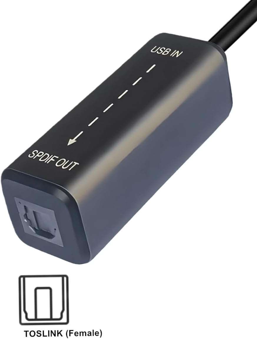 USB auf TosLink SPDIF-Adapterkabel, USB 2.0-Stecker auf TosLink PCM-Buchse, digitales optisches Audi