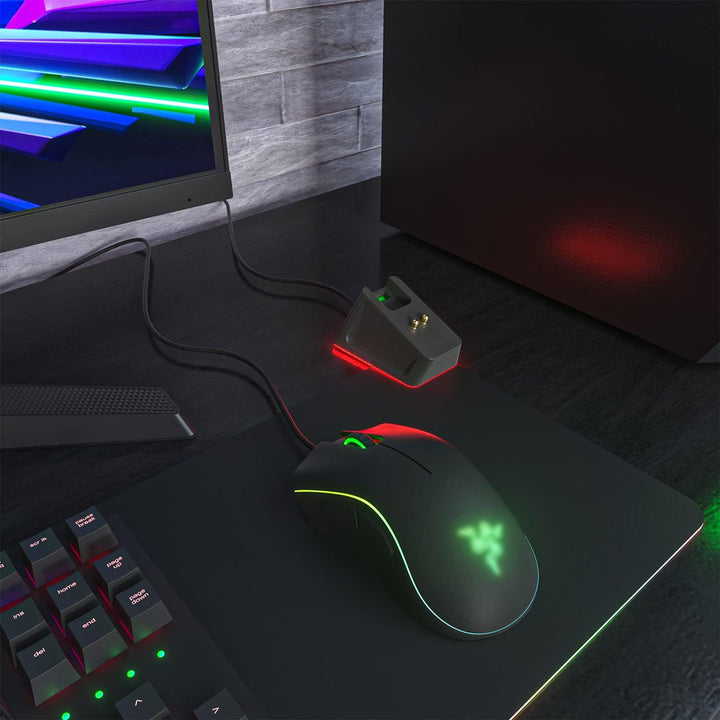 Ladestation mit 1,5 m USB-Ladekabel, passend für Razer Naga Pro/DeathAdder/Basilisk/Viper Ultimate G