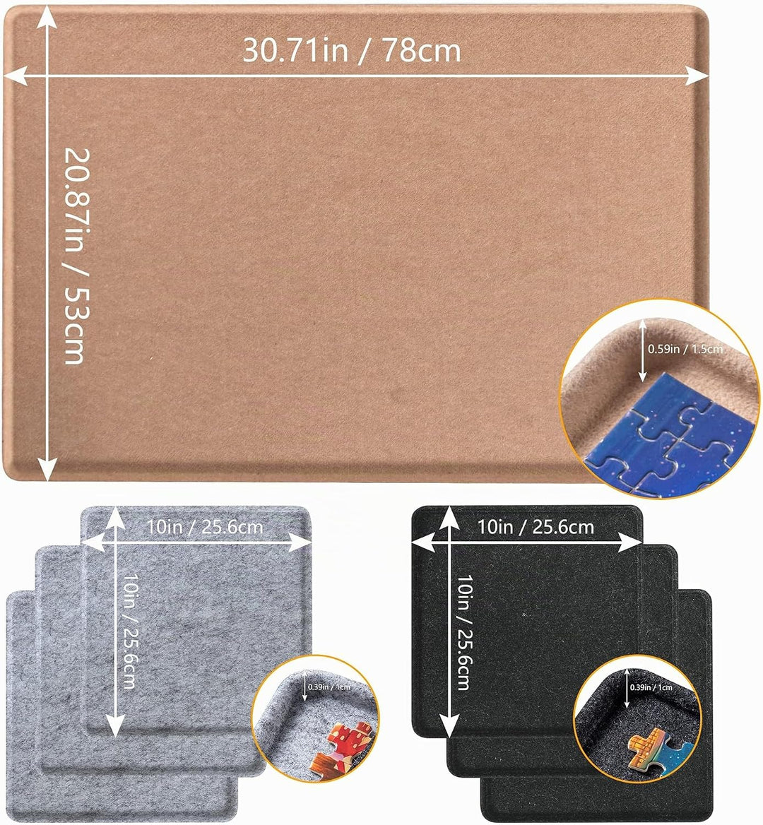Lavievert Jigsaw Puzzle Brett zur Puzzle Aufbewahrung mit 6 Sortierfächern für bis zu 1000 Teile – K