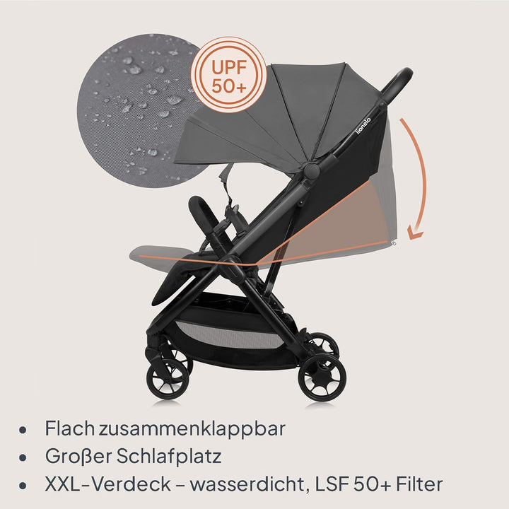 Lionelo Julie Air Buggy bis zu 22 kg von 6 m bis 4 Jahre Für Flugzeug Schwenkräder 360° Federung Ein