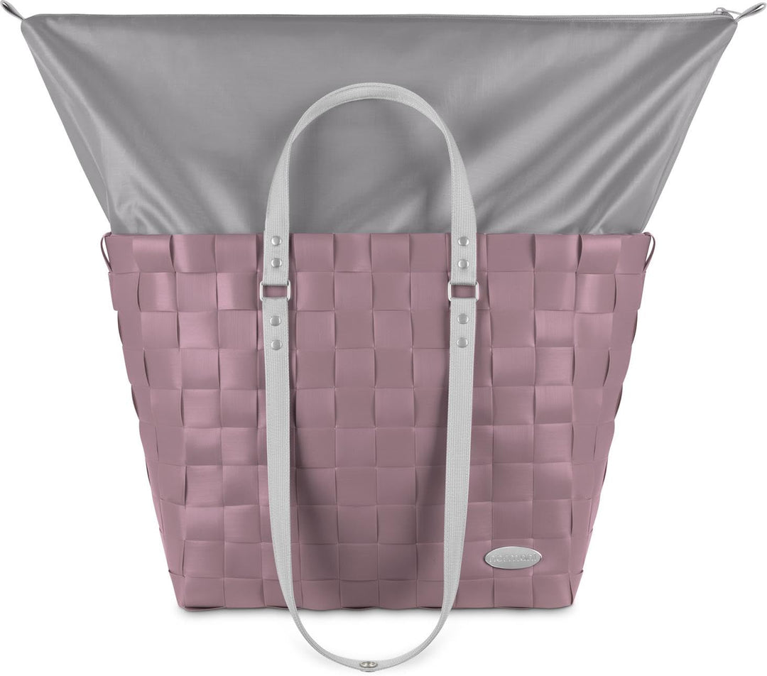 normani Grosser Einkaufskorb 25 L Shopper Einkaufstasche Strandtasche mit langen Henkel Farbe Dusty