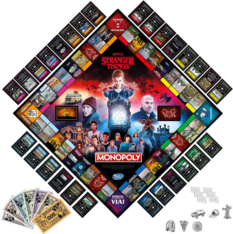 Hasbro Gaming Monopoly Stranger Things Brettspiel für Erwachsene und Jugendliche , 6 Spieler , ab 14