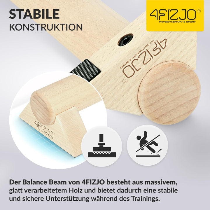 Holzbalken für Gleichgewichtstraining, 100 cm, Balance Beam aus Holz, Fusstrainer, Schwebebalken für