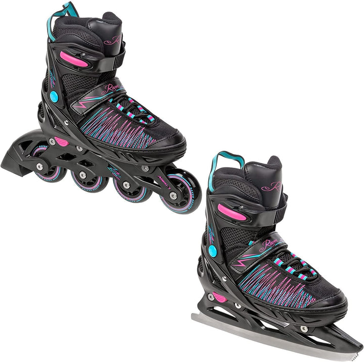 Raven Verstellbare 2in1 Inlineskates-Schlittschuhe Allure - Kugellager Abec7 - DSAS - Double-Shock-A