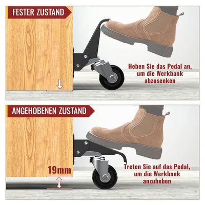 HOLKIE Absenkbare Transportrollen Schwerlastrollen mit Hebe- und Senkfunktion Maximale Belastung von