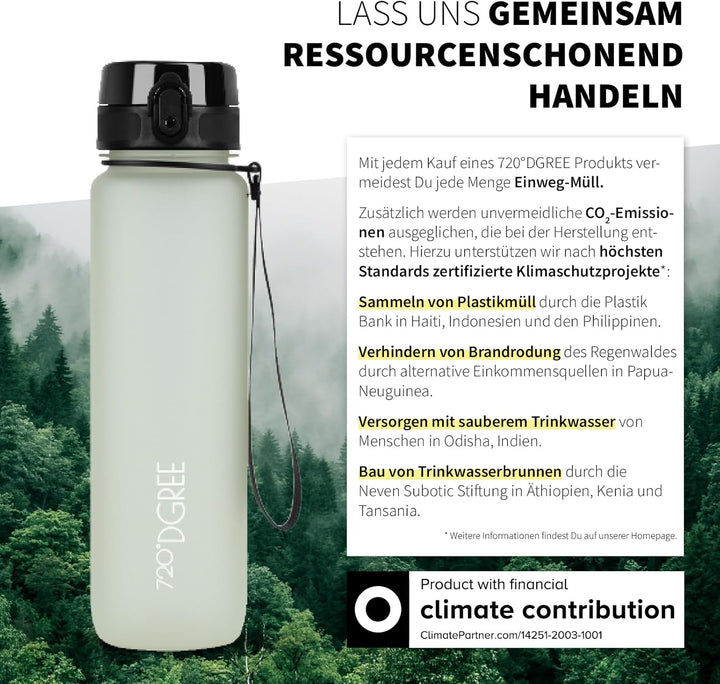 720°DGREE Trinkflasche “uberBottle“ +Sieb - 350ml, 500ml, 650ml, 1000ml, 1,5l, 2l - BPA-Frei - Wasse