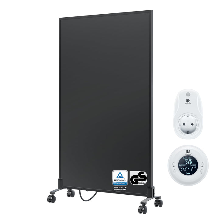 BR Bringer Infrarotheizung Standgerät - 600 Watt - Energiesparend - Mobile Elektroheizung mit Standf