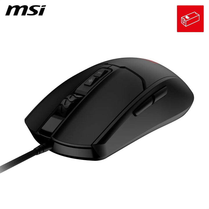 MSI Forge GM100 Gaming-Maus – 6400 DPI optischer Sensor, symmetrisch, 10 Mio. Klickschalter, 7 Taste