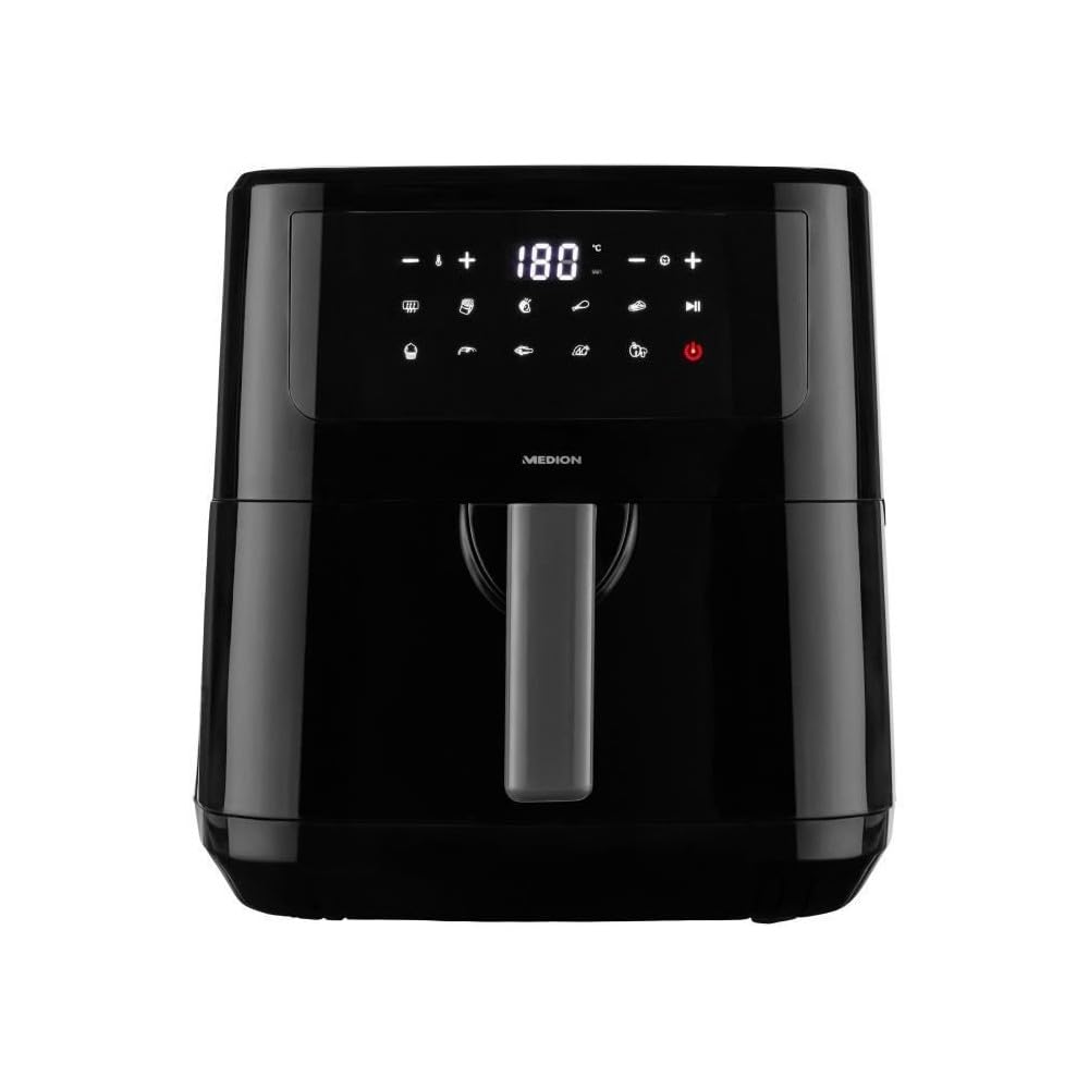 MEDION P10 XL Heissluftfritteuse (6,8 Liter XXL Frittierkorb, 2.150 Watt, zwei Heizelemente aus Edel