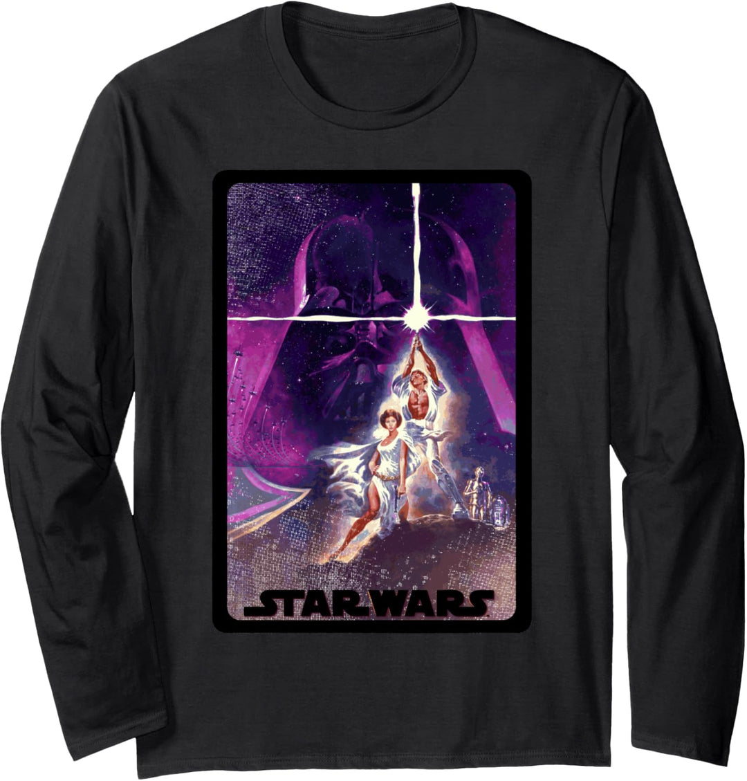 Star Wars Classic Stance Pastel Background Movie Poster Langarmshirt