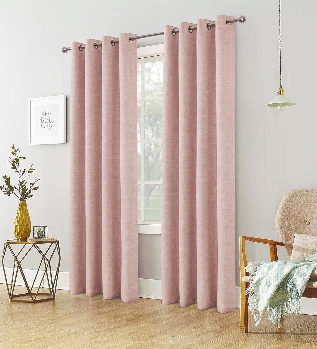 always4u Vorhang Blickdicht 100% mit Ösen, Elegente Gardinen Wohnzimmer Modern Abdunkelnde Vorhänge